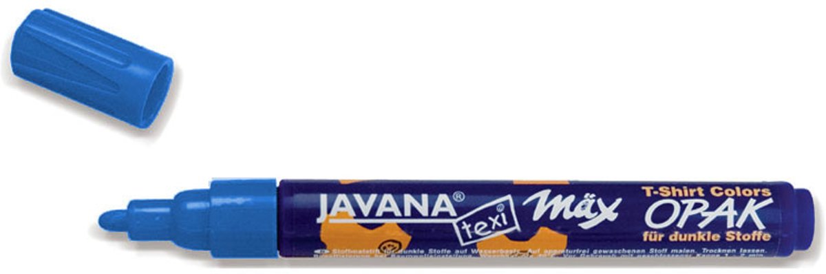 Javana Texi Max - Blauwe textiel stift - 2 - 4 mm punt