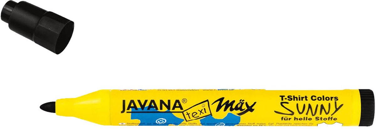 Javana texi mäx Sunny - Zwarte textielstift voor licht textiel