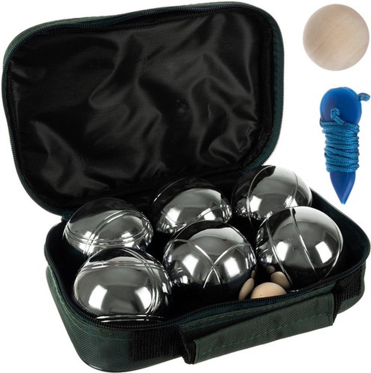 Jeu de Boules Set - 6 Ballen - Zilver - Buitenspeelgoed - Voor volwassenen - Large