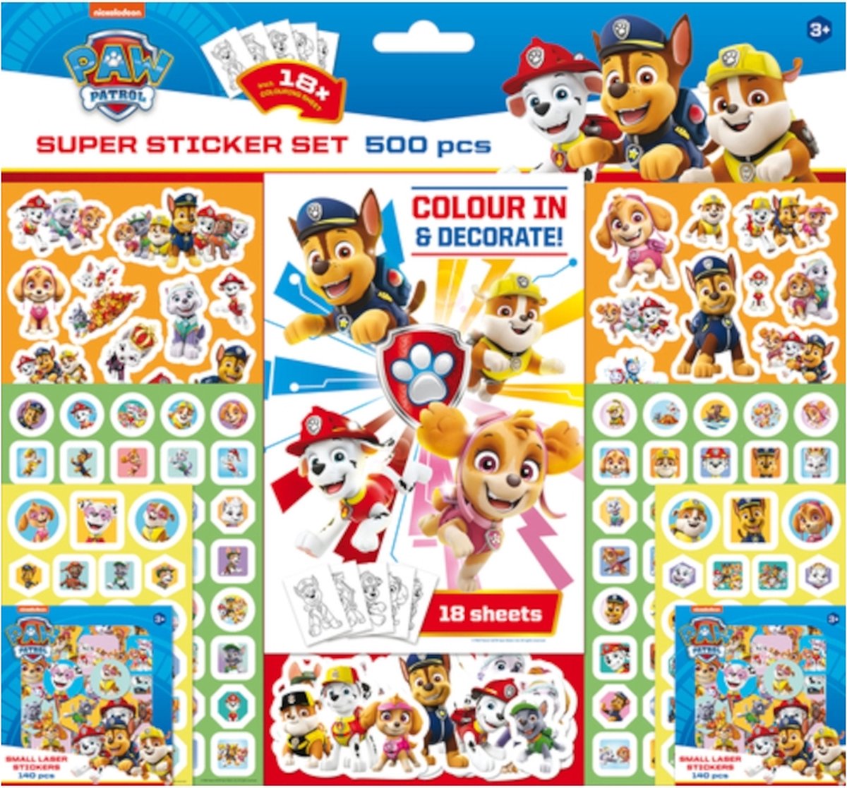 Paw Patrol Super Stickerset met kleurplaten