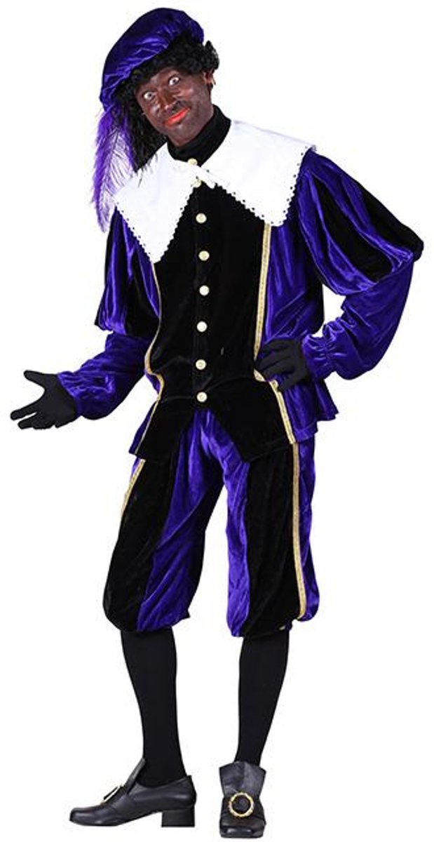 pietenkostuum paars zwart maat Xl