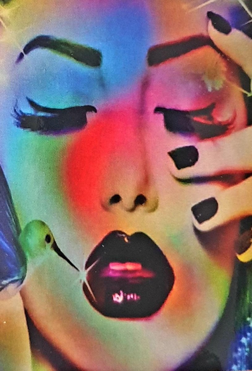 Vrouw - Gezicht - Kleuren - 40X50CM- Diamond painting pakket - volledig dekkend - Diamant Schilderen - ronde steentjes