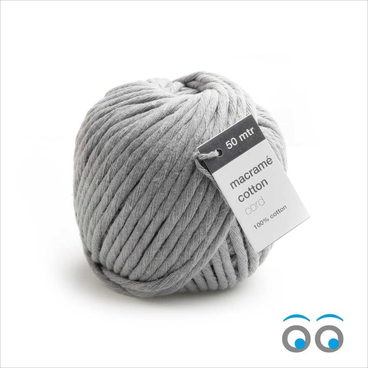 100 meter Macramé touw - Grijs