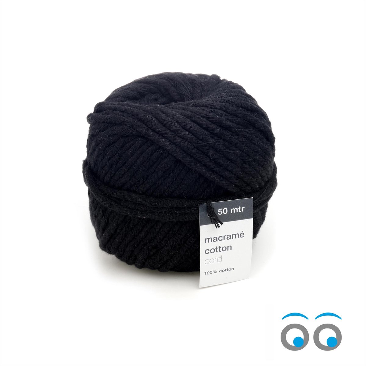 100 meter Macramé touw - zwart