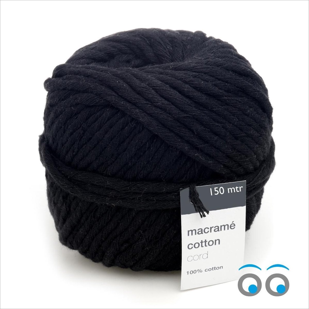 150 meter Macramé touw - Zwart