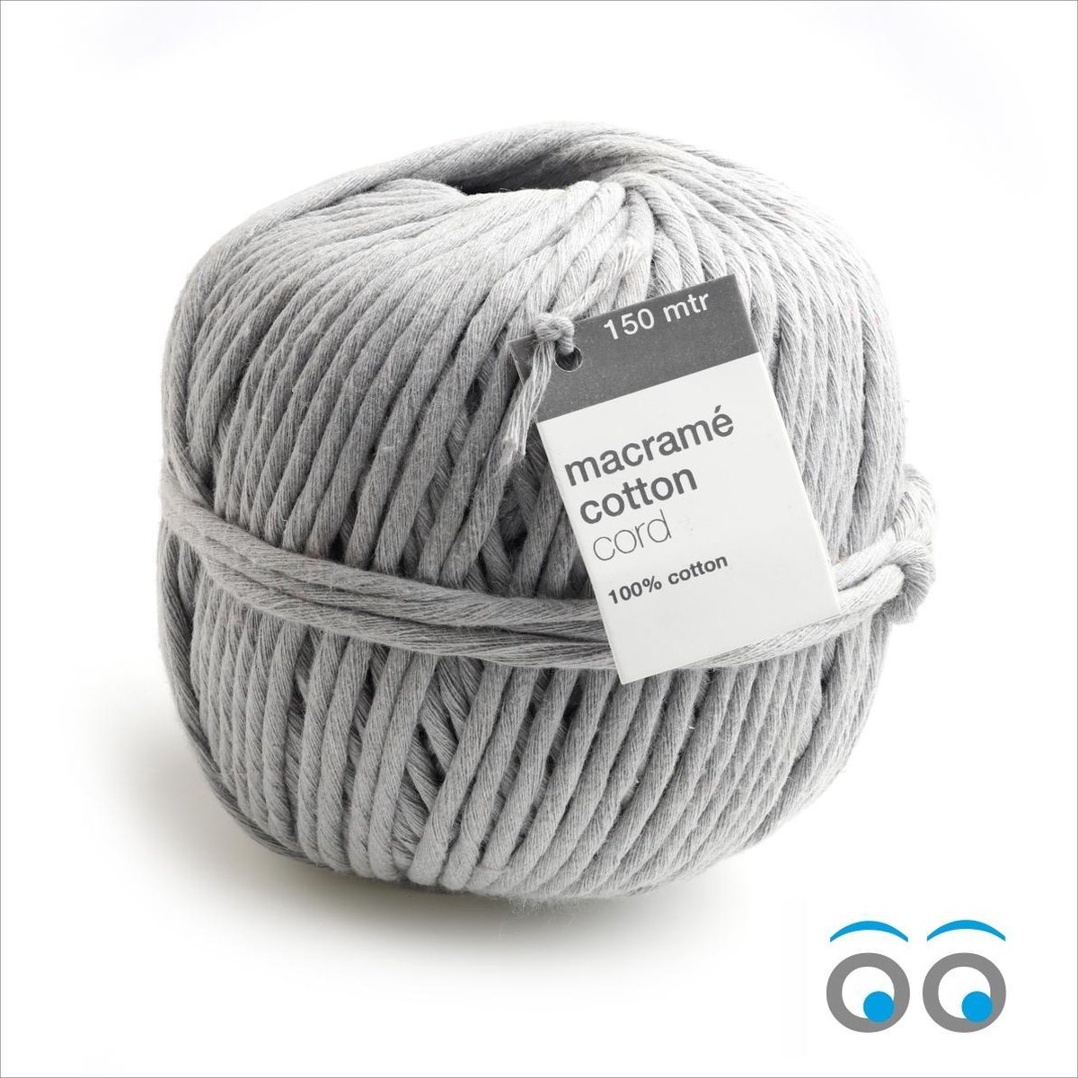 150 meter Macramé touw - grijs