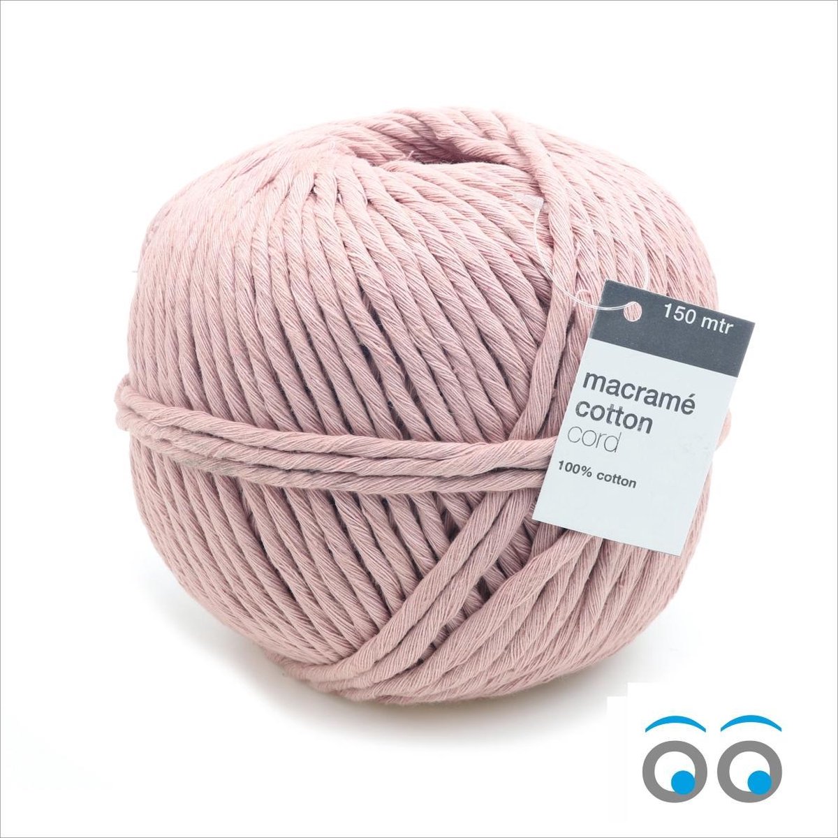 150 meter Macramé touw - oud roze