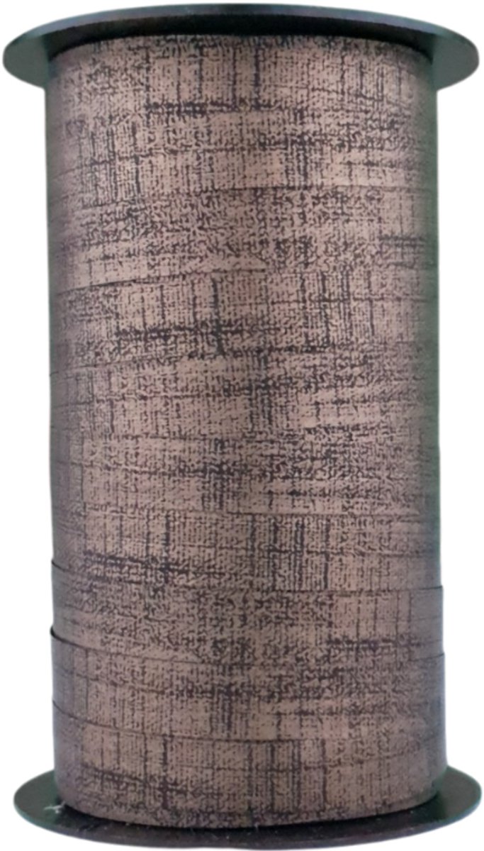 Krullint – Brons met Textuurprint (10mm x 50m) – Inpaklint – Verpakkingslint – Voor Luxe Cadeaus & Decoratie