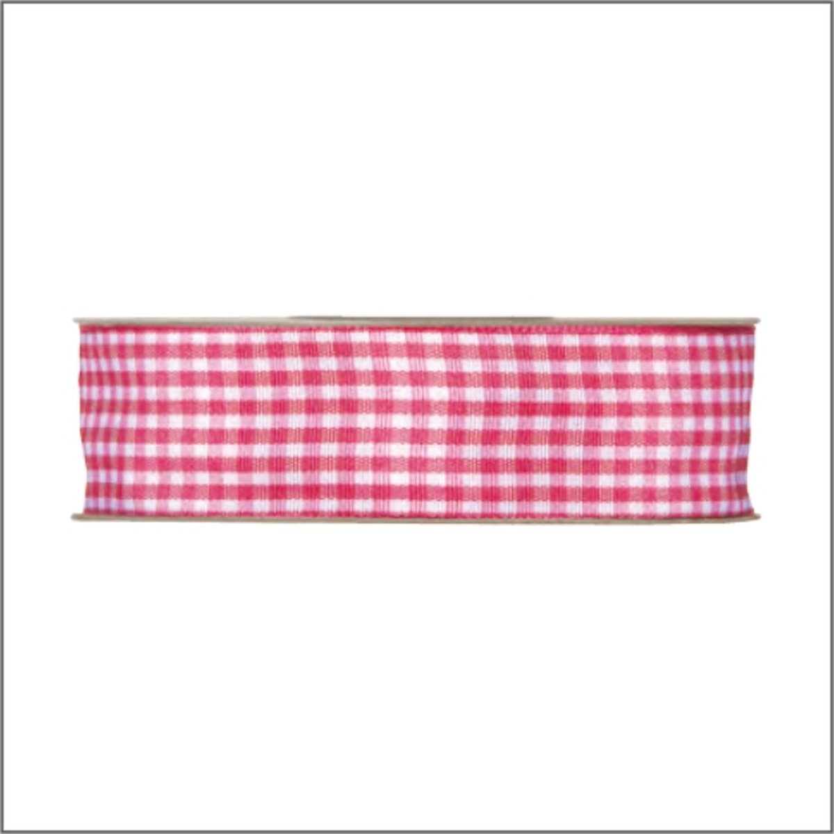 Ruit lint Pink - 20 meter x 25 mm - ruitjes lint