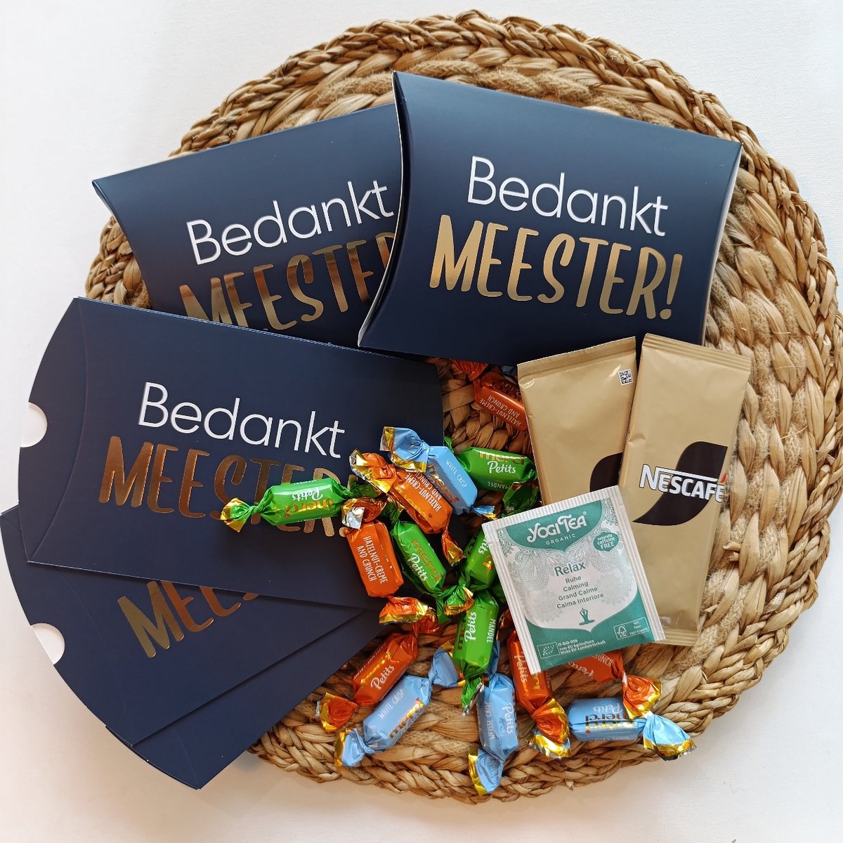 Bedankt meester doosje - einde schooljaar bedankje - gondeldoosje meester met merci