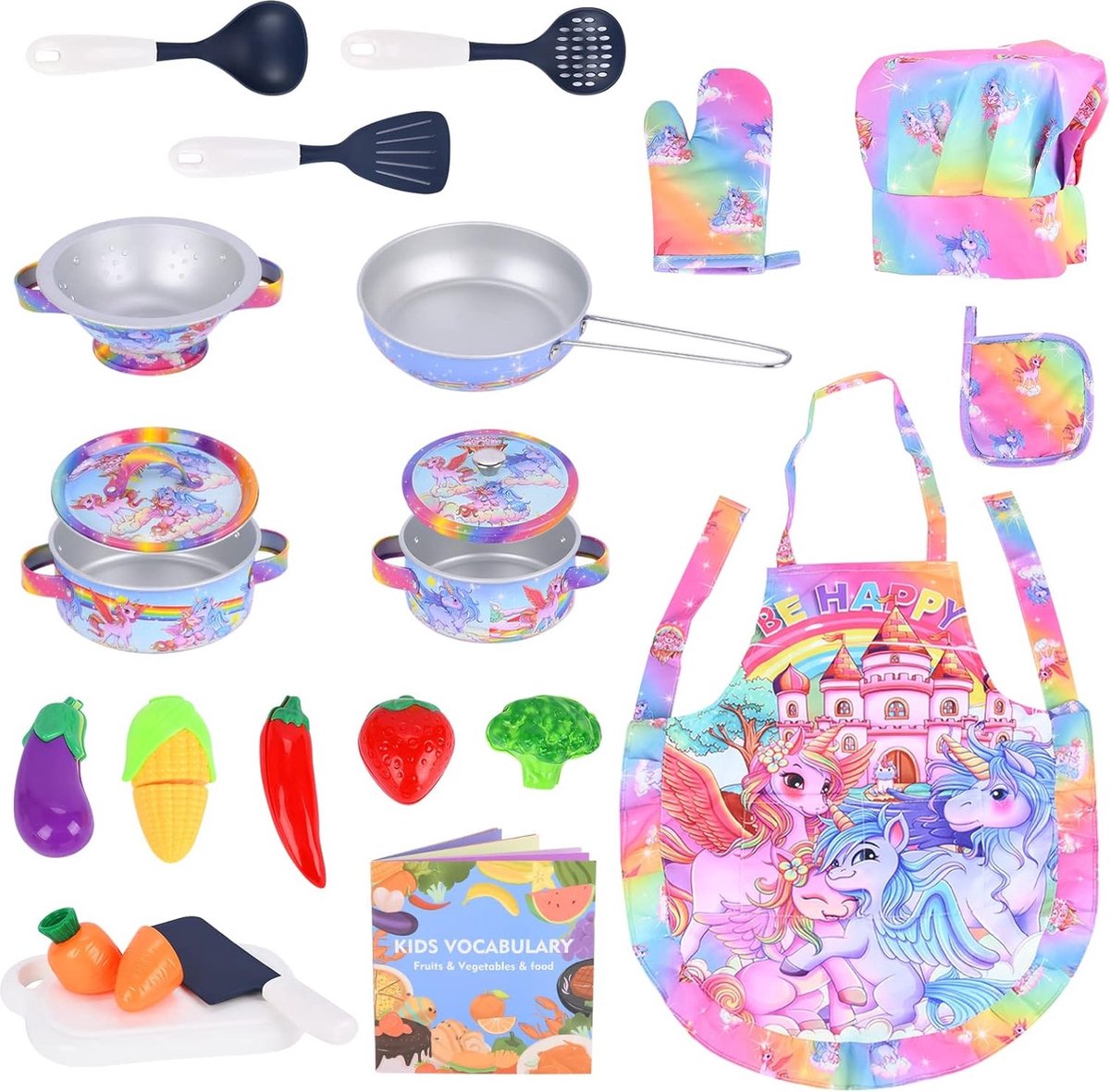 Eenhoorn kinder keukenset - 20 delig - Jongens en meisjes