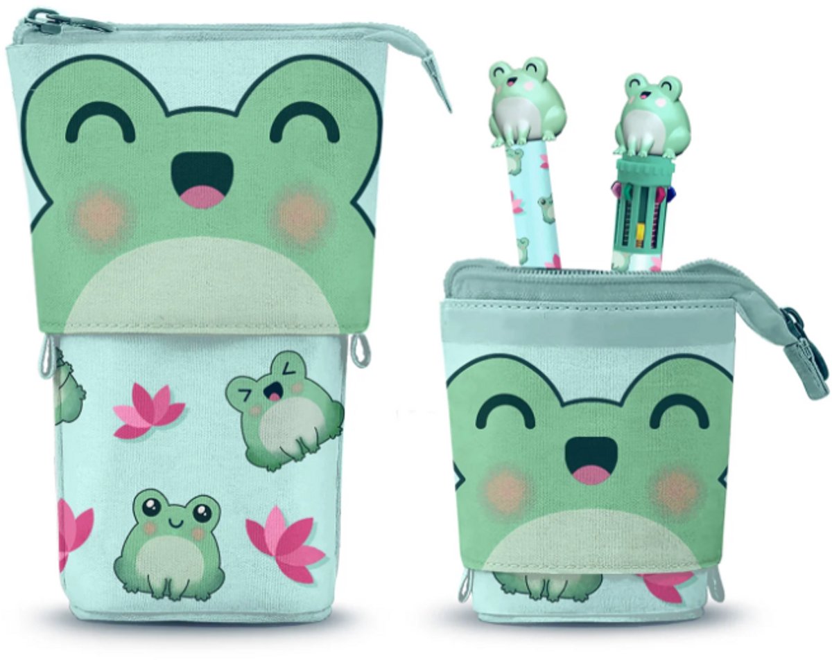 Karactermania - Oh My Pop Kikker-Schattige Pennenzak - 10-Kleurige Pen - Uitwisbare Gelpen - Turkoois