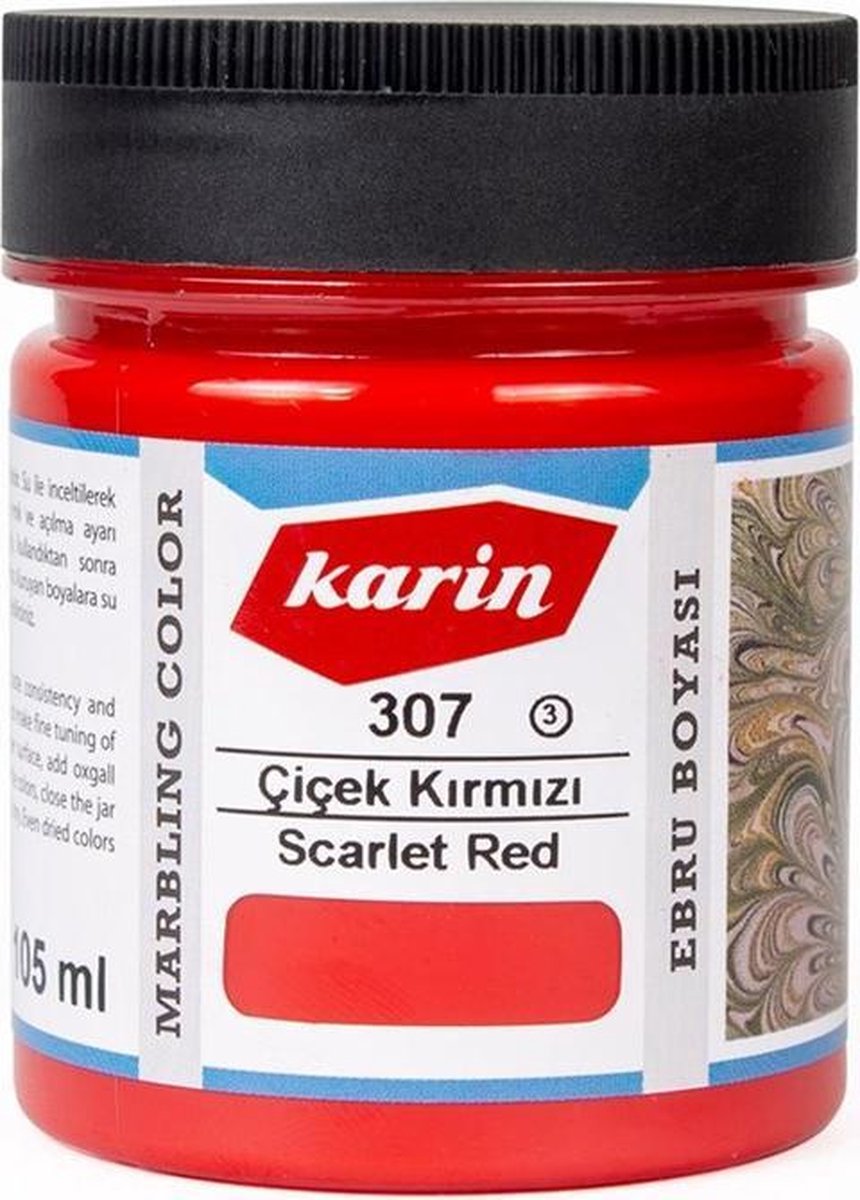 Karin Marbling Paint 105 Ml 307 Scarlet Red
