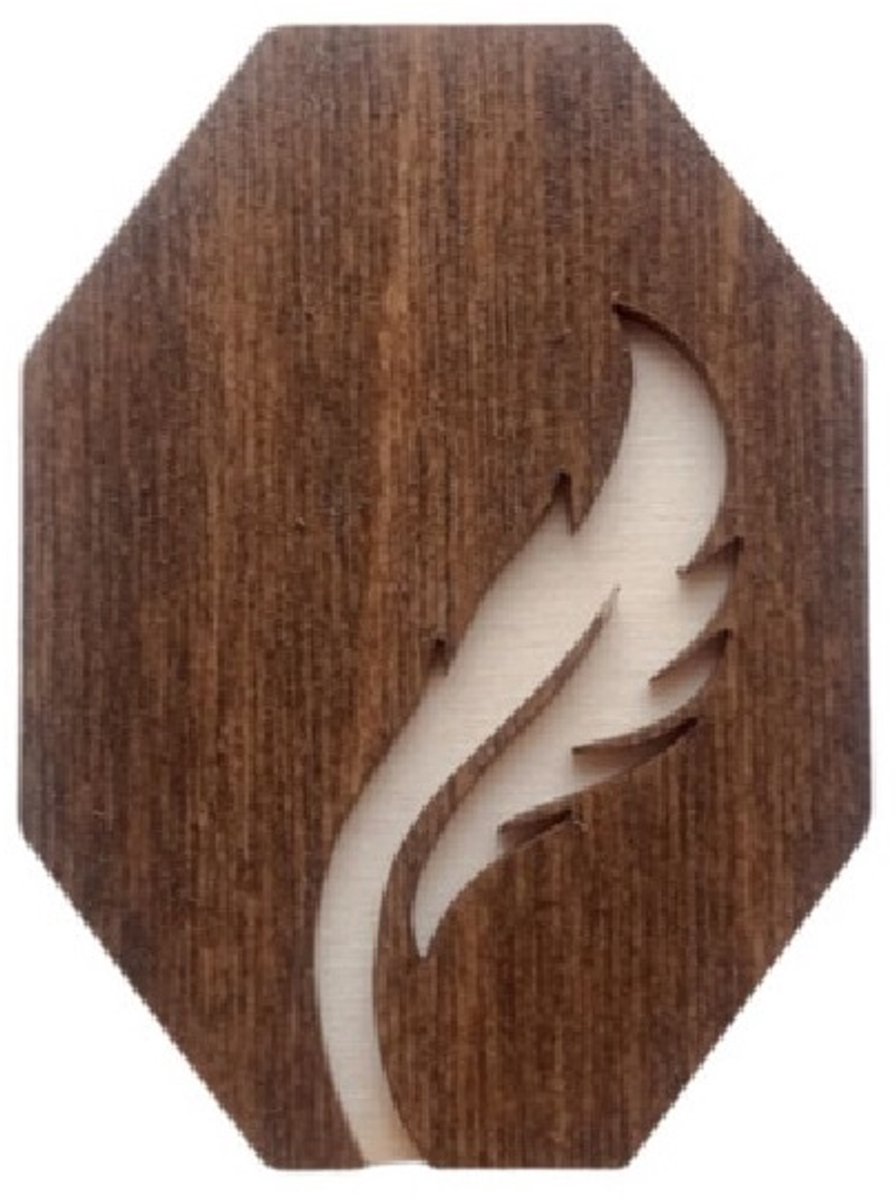 Naaldenhouder - Houten Naaldendoosje Veer