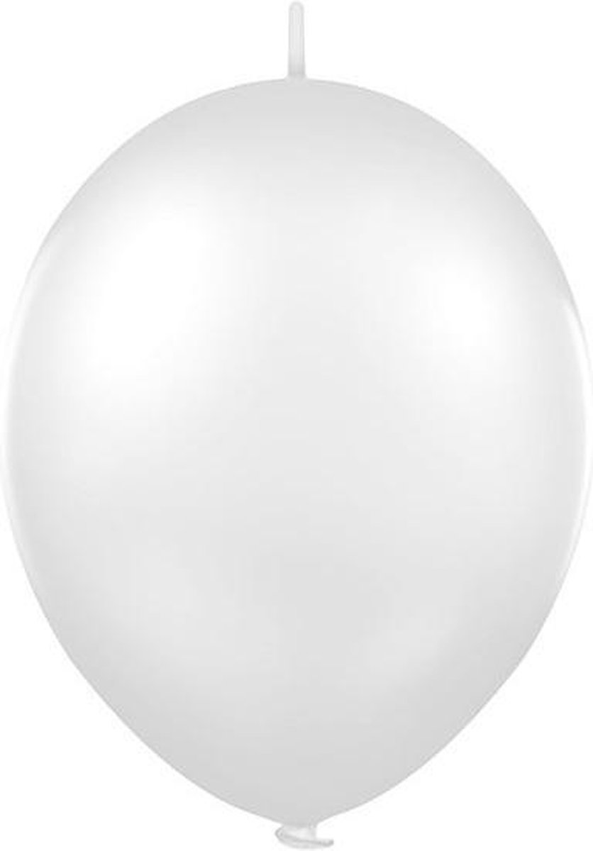Doorknoopballon wit