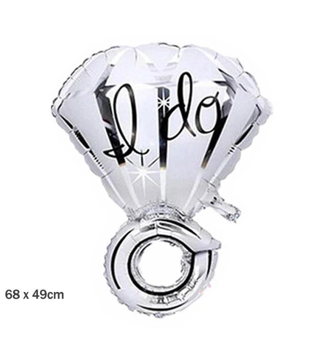 Folieballon I DO zilver, huwelijksballon 68x49cm kindercrea