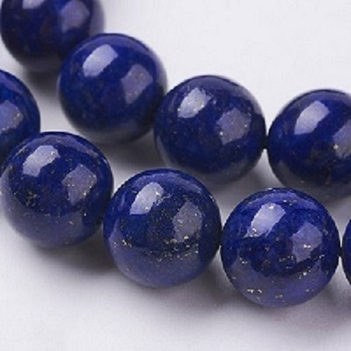 Natuurstenen kralen, Lapis Lazuli, ronde kralen van 14mm. Verkocht per streng van ca. 20cm