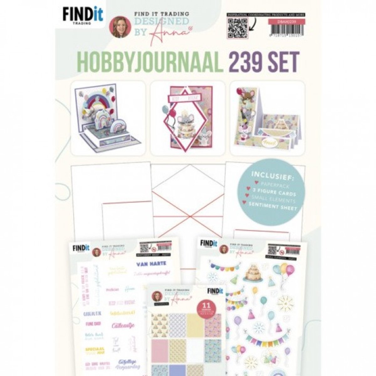 Prachtig Kaarten pakket Anna set - Party - Hobbyjournaal 239 - Gratis verzonden