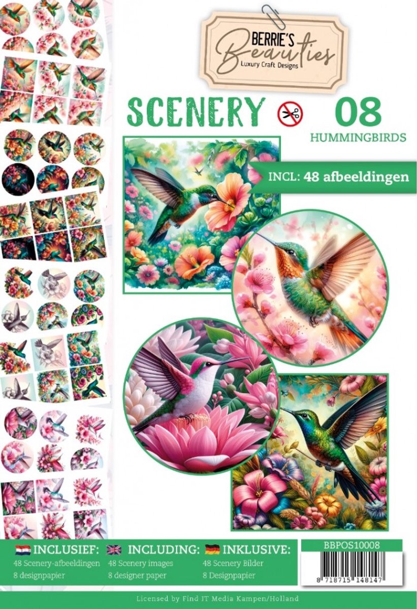 Scenery kaartenboek 8 met maar liefst 48 prachtige, eenvoudig uit te drukken afbeeldingen en bijpassend designpapier.