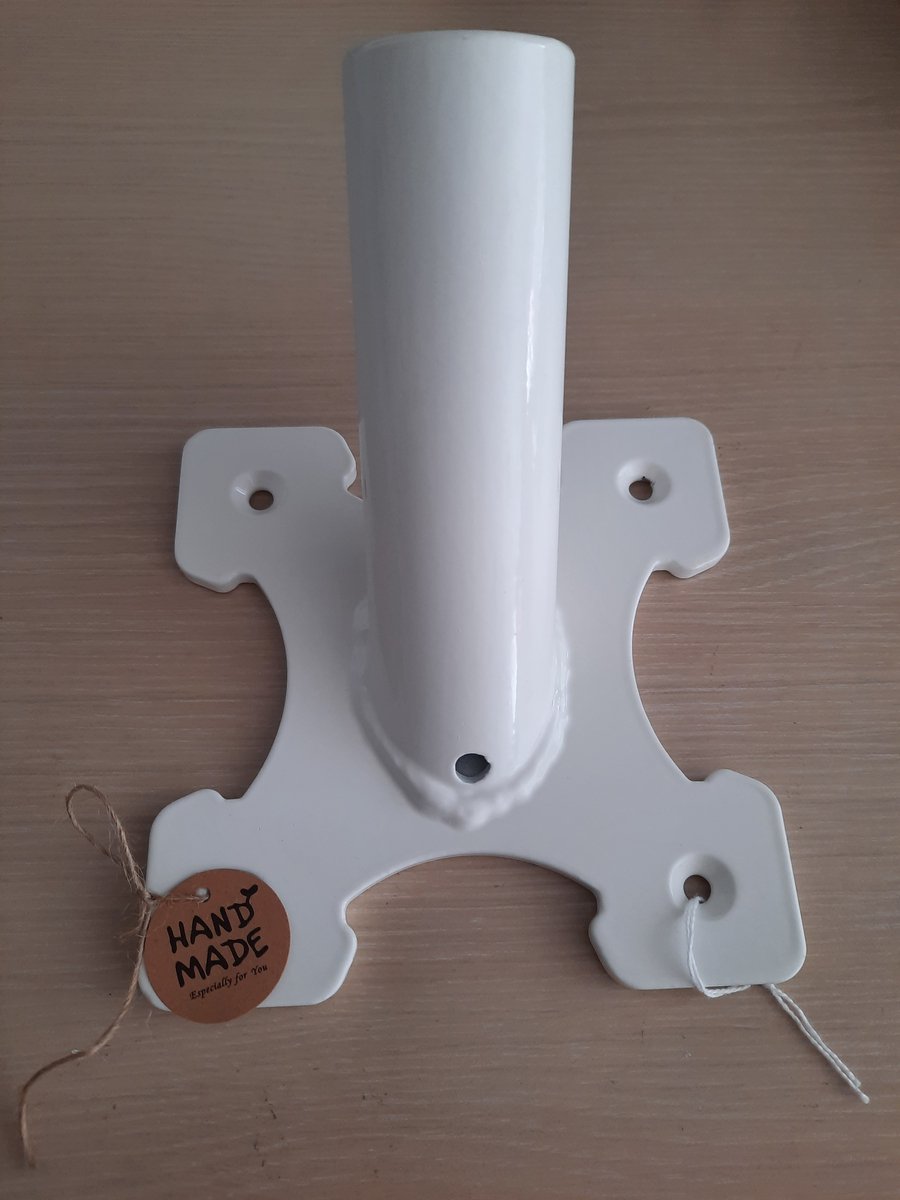 Vlaggenstokhouder wit smeedijzer Handmade