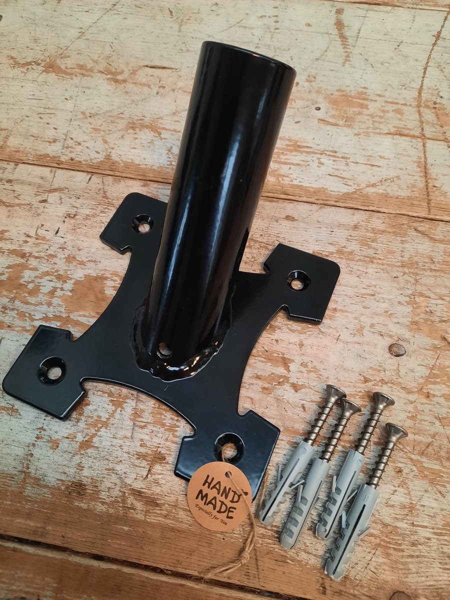 Vlaggenstokhouder  zwart smeedijzer handmade