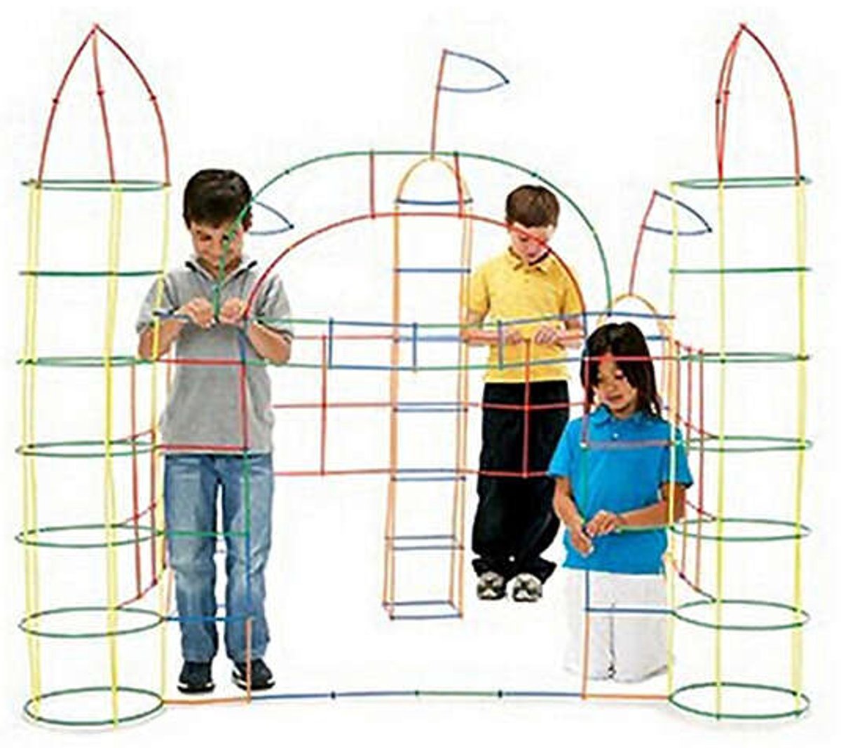 Kruzzel Blokken Rietjes Set - 408 Onderdelen voor Eindeloos Bouwplezier