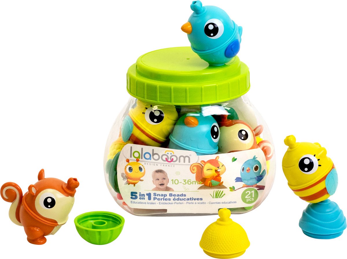 Lalaboom - Educatieve kralen met 3 dieren (21 st)