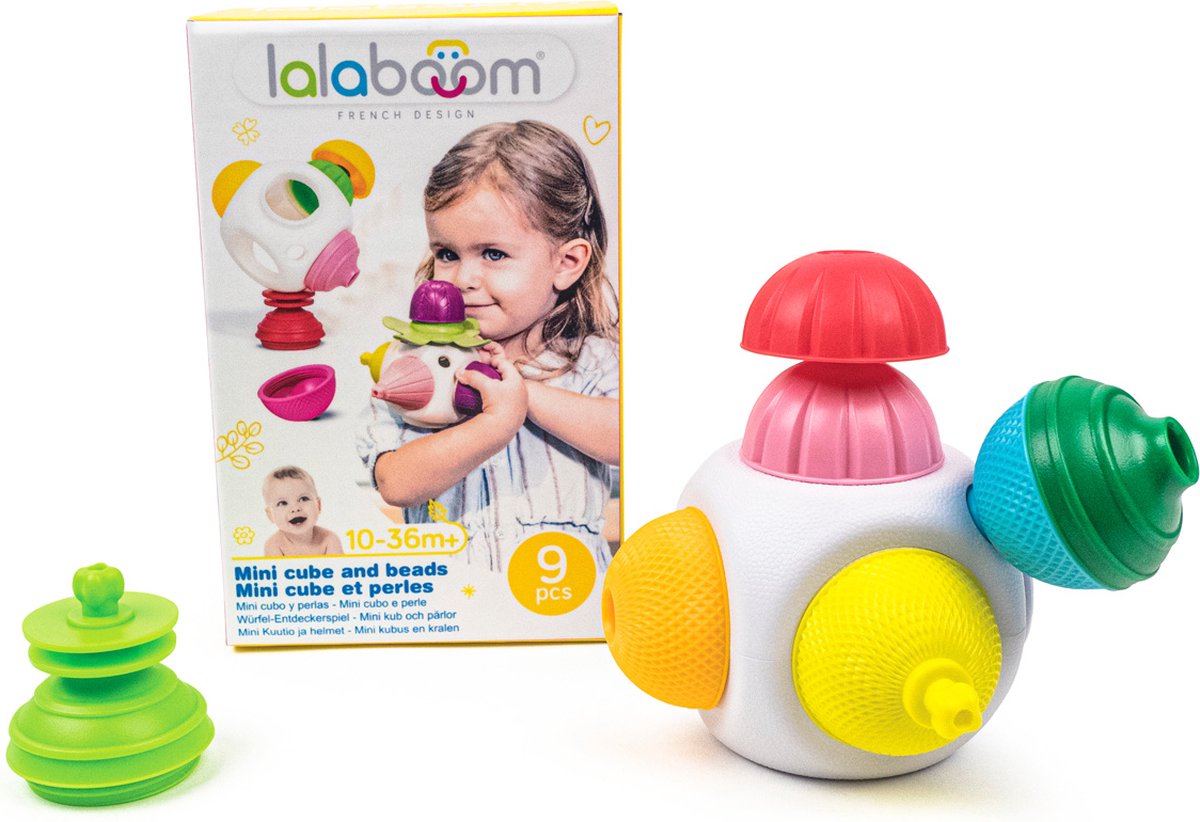 Lalaboom - Mini kubus met educatieve kralen (9 st)