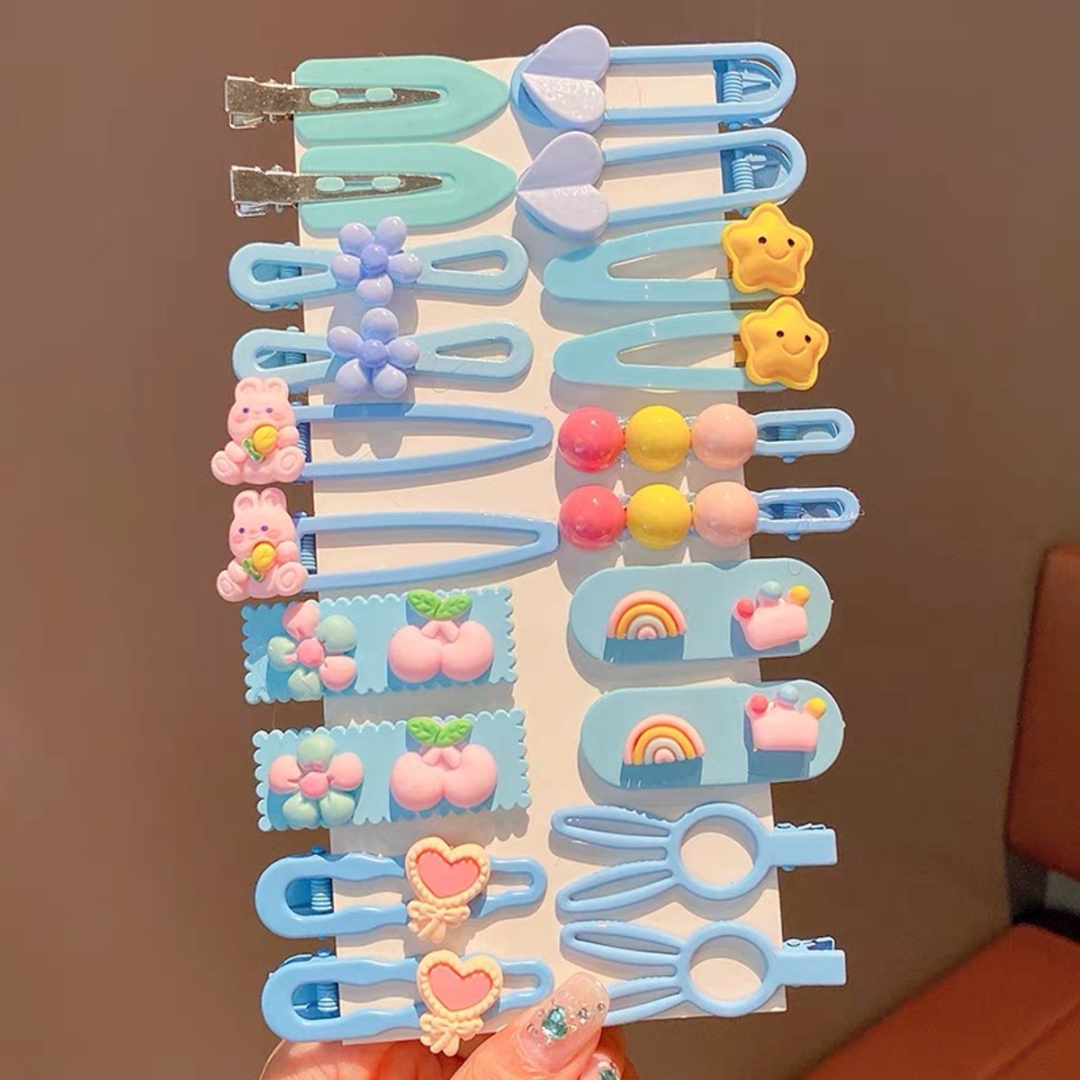 Acht elastische haarbanden, glimmende blauwe sneeuwvlokjes, zonder schade, zachte rubber banden voor dames haar en paardenstaarthouder, perfect voor dikke en dunne haar