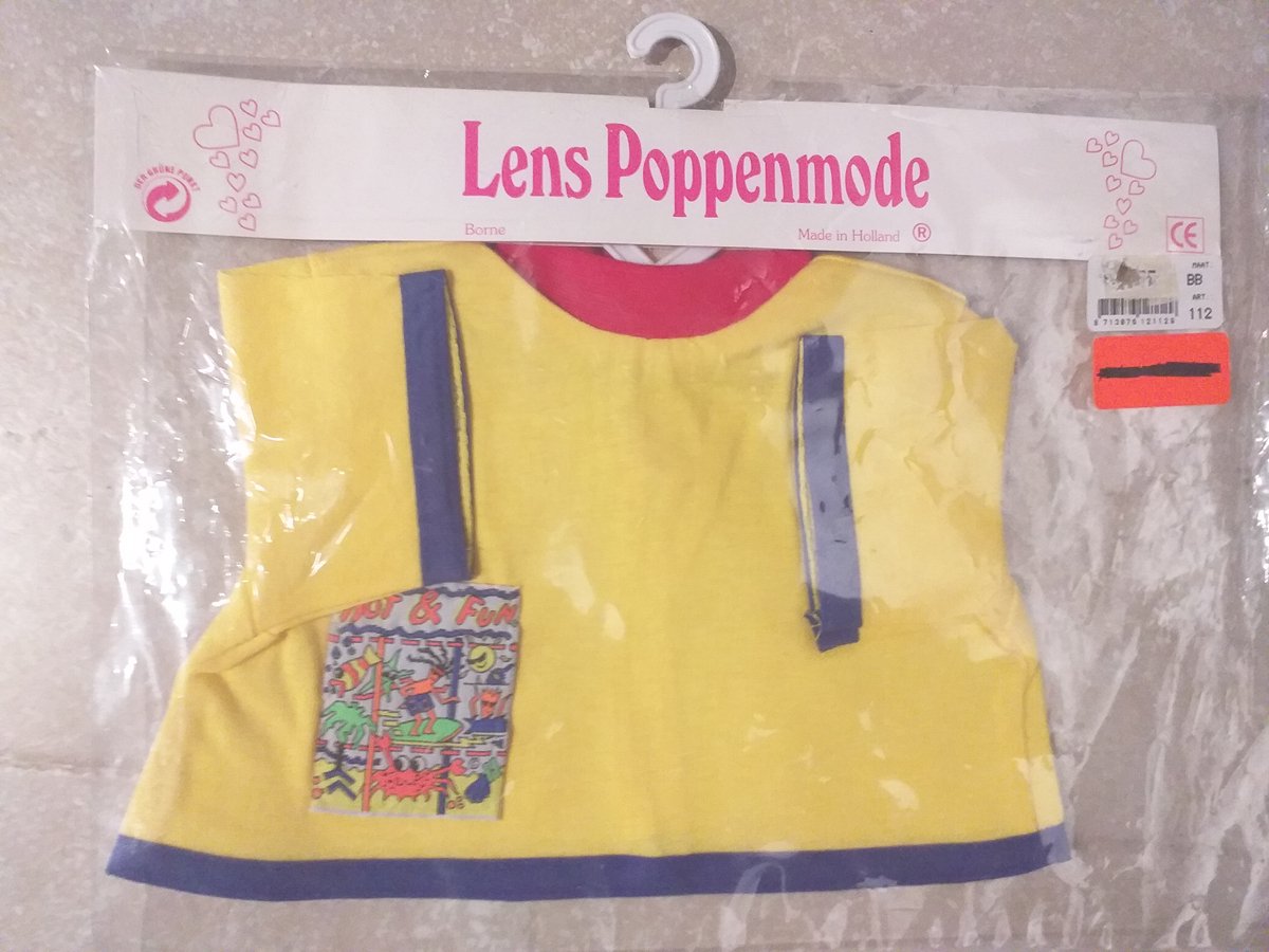 Poppen blouse / tuniek geel - o.a. voor Baby Born - Lens Poppenmode