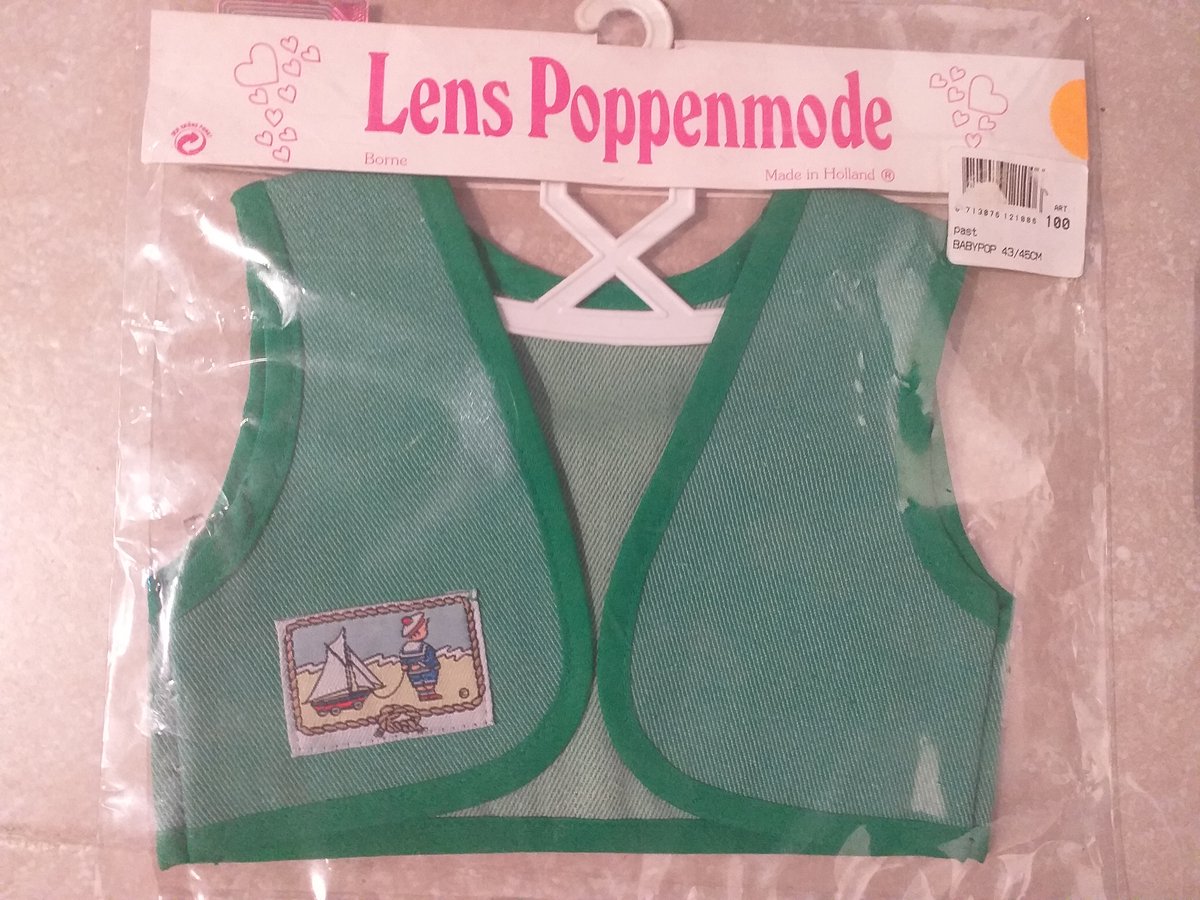 Poppen vest / gilet groen - o.a. voor Baby Born - Lens Poppenmode