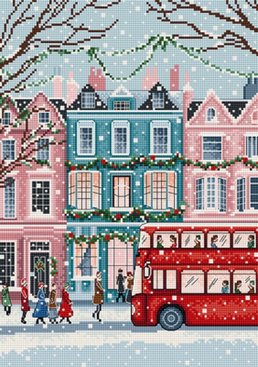Borduurpakket LETISTITCH 9919 - London Snowfall - Sneeuwval in Londen