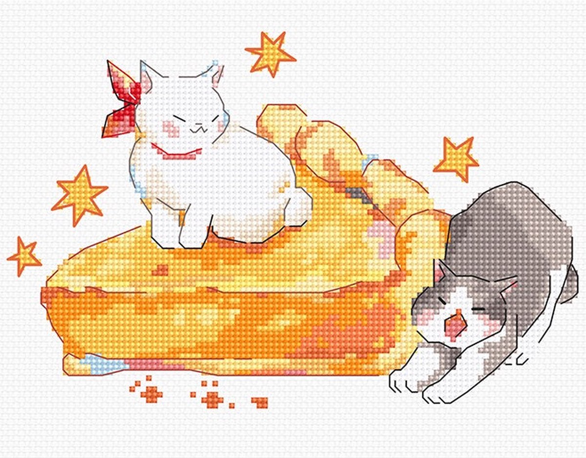 Leti Stitch Eating Sleeping Stretching borduren (pakket) L8811