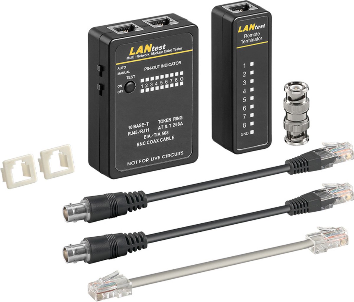 lightmaXX voedingwerk kabeltester Set voor Prüfung van CAT 5/6 - Accessoires voor Presentatietechnologie