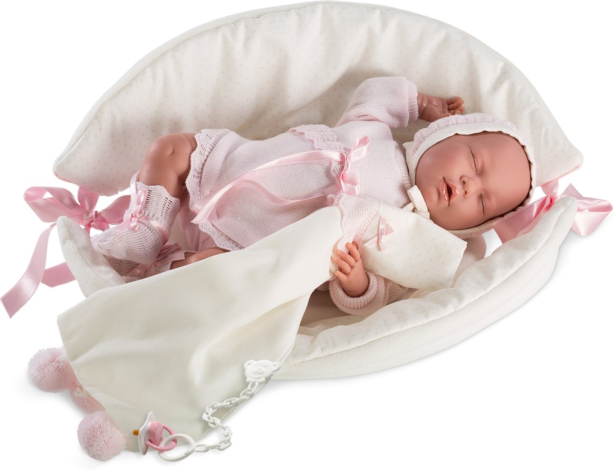 Llorens babypop slapend 40 cm met reiswieg en geluid