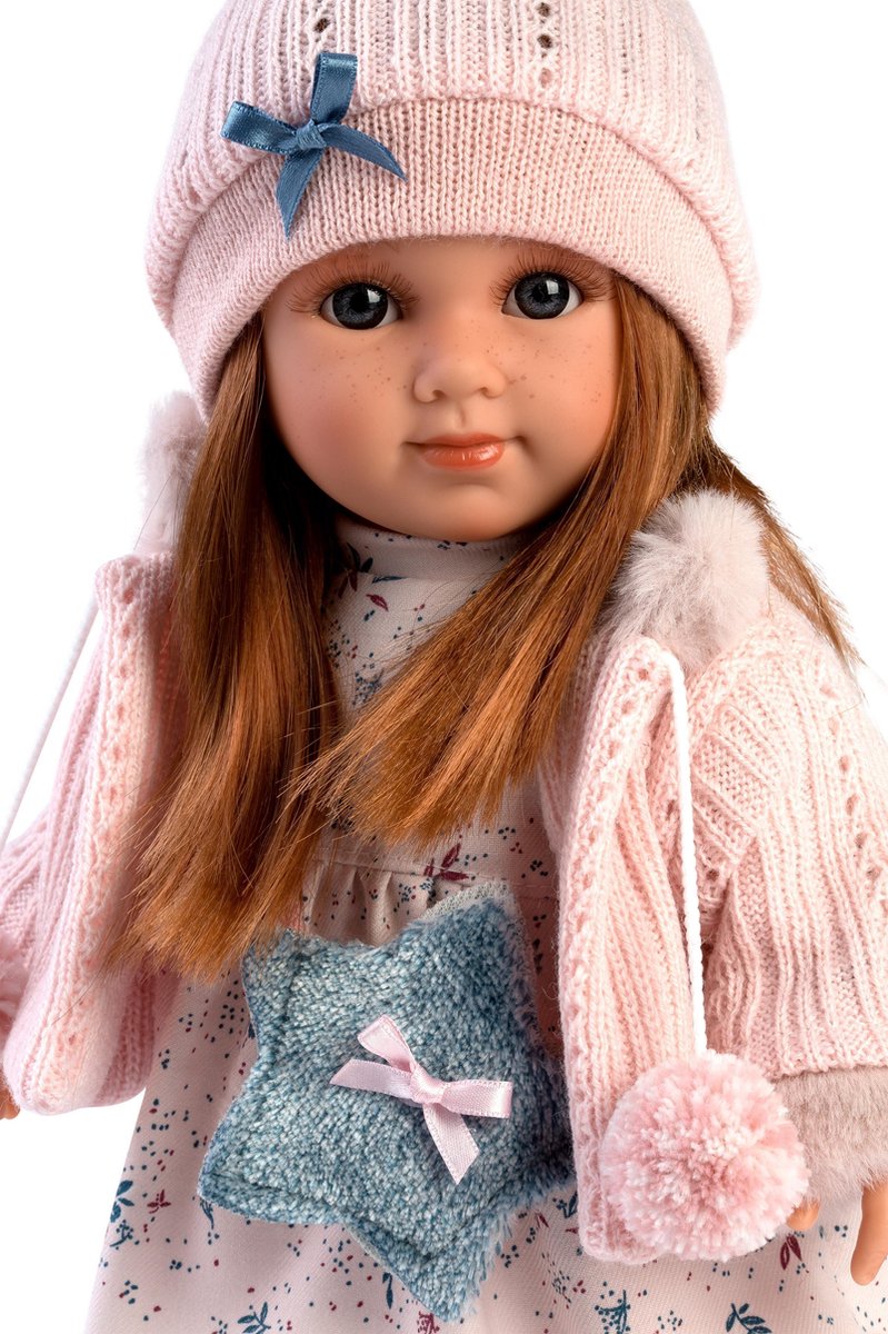 Llorens pop Nicole met rood steil haar 35 cm