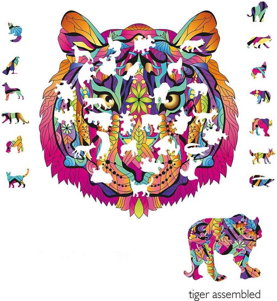 Logica Giochi Mandala Houten Legpuzzel Tijger, 26,9x28 cm