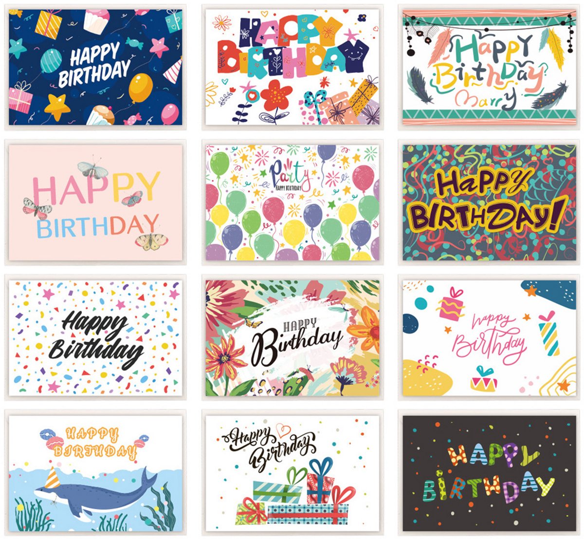 24 Verjaardagskaarten, 15 x 10 cm, Voor Babyshowers, Verjaardagen en Speciale Gelegenheden