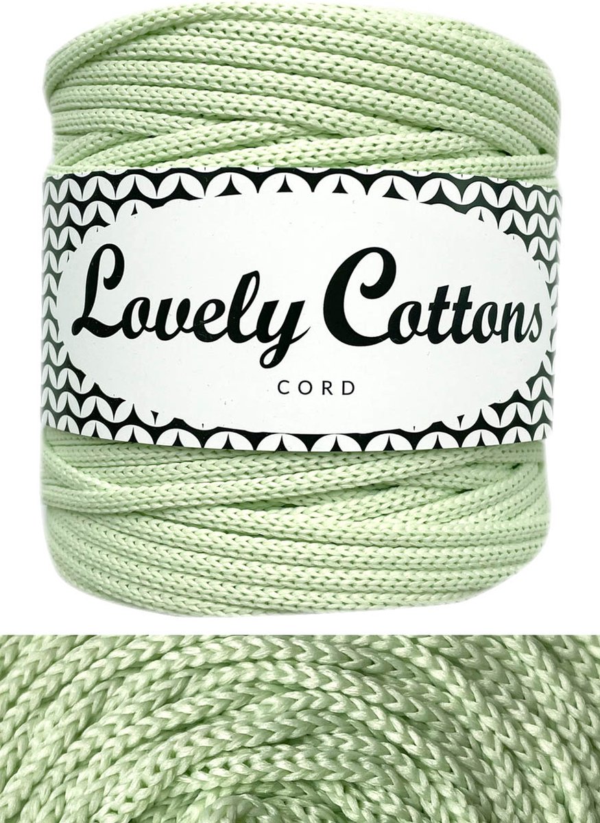 lovely cottons polyester koord 3mm pistache touw