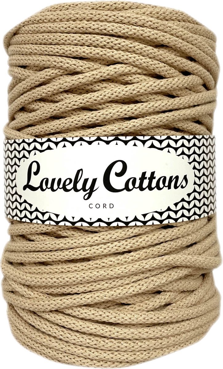 macrame koord lovely cottons 5mm beige macrame touw