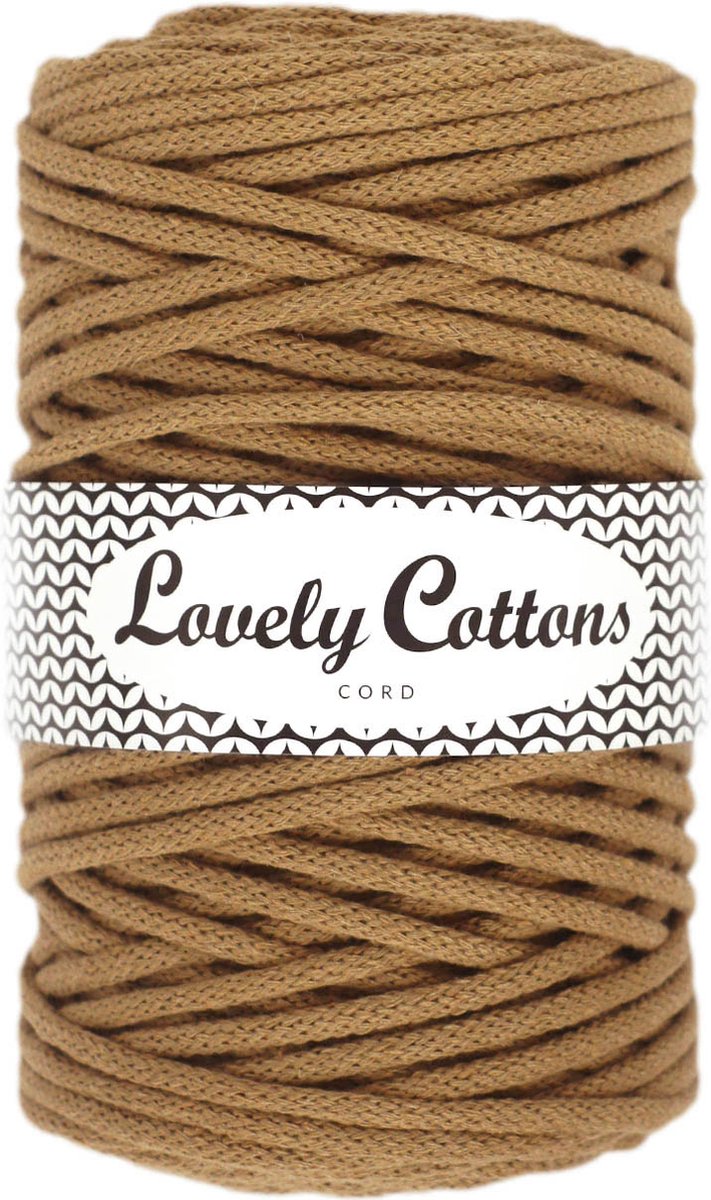 macrame koord lovely cottons 5mm donker beige macrame touw