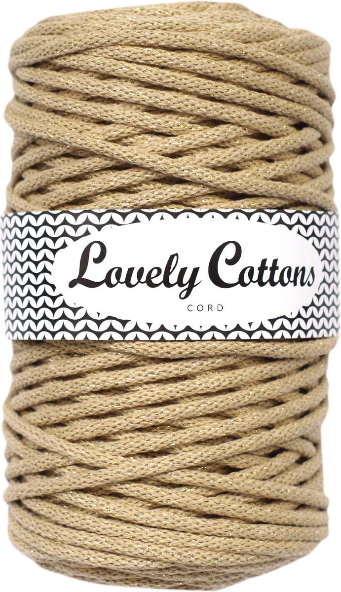 macrame koord lovely cottons 5mm goud macrame touw