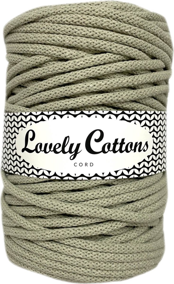 macrame koord lovely cottons 5mm licht olijf macrame touw
