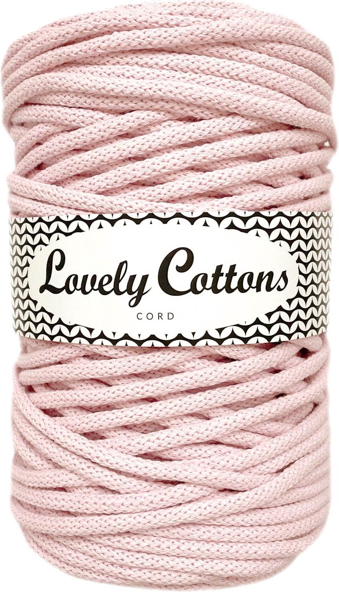 macrame koord lovely cottons 5mm licht roze macrame touw