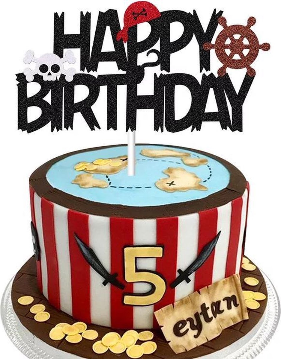 Piraten - cake flags - taart vlag - taartversiering - taart topper - taart decoratie - decoratie topper