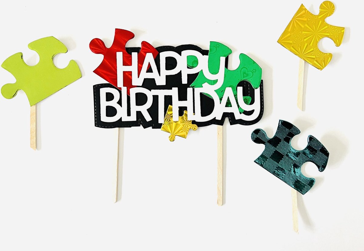 Puzzelstuk Taartvlag – Unieke Taart Decoratie & Verjaardag Versiering!