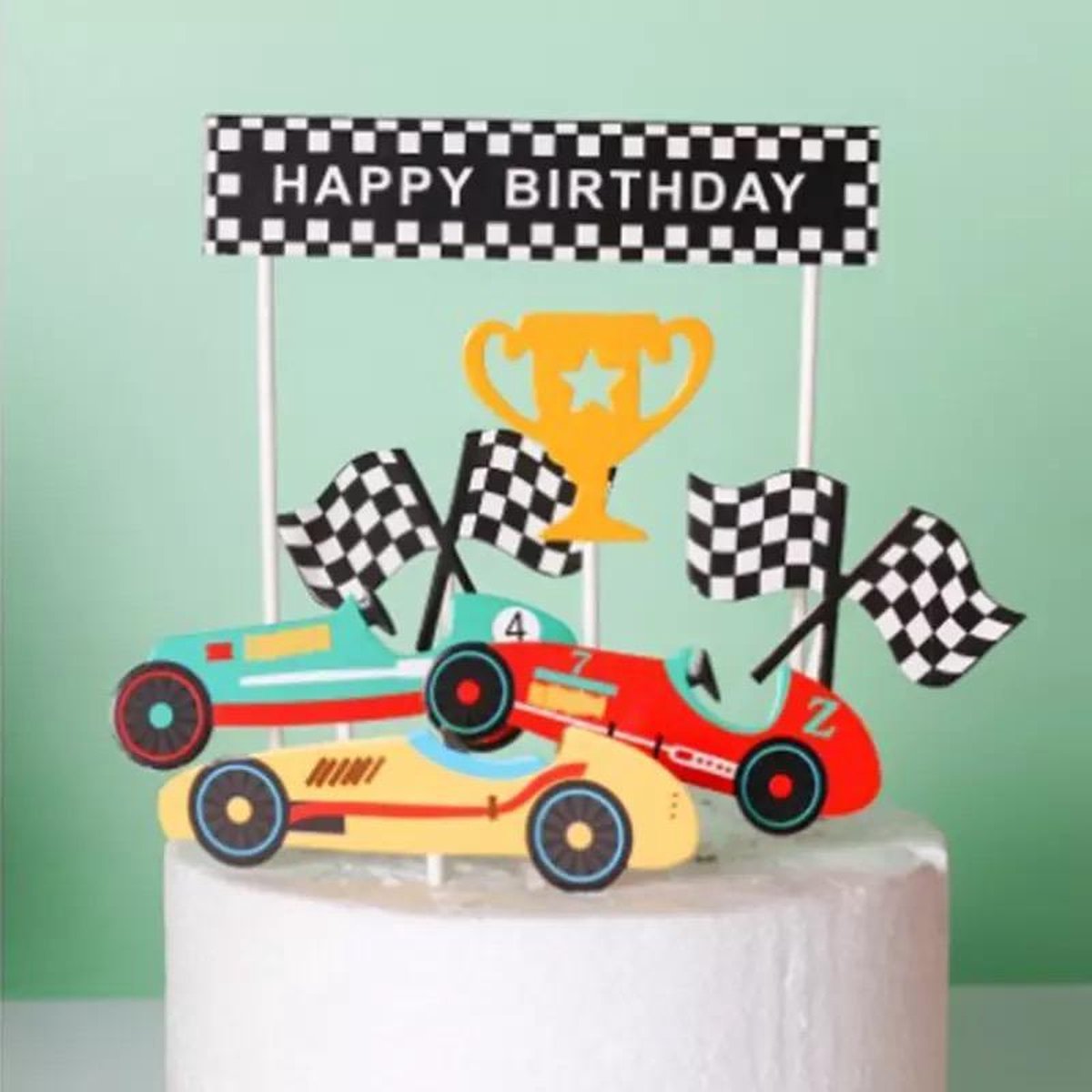 Race Formule 1 - cake flags - taart vlag - taartversiering - taart topper - taart decoratie - decoratie topper