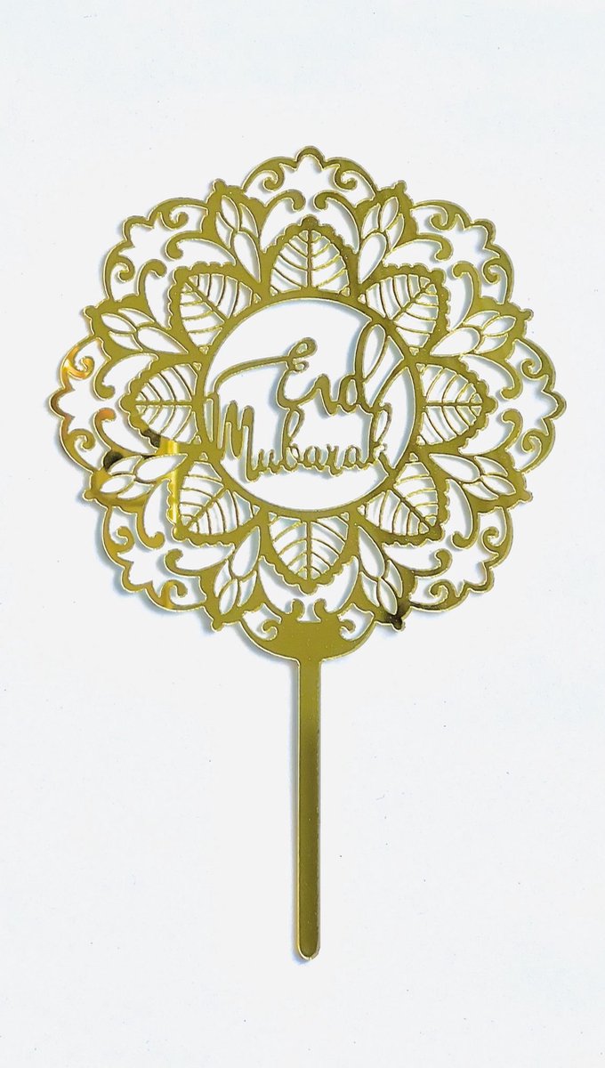 Ramadan Bloem Eid Mubarak - taart topper - taart decoratie - verjaardag versiering - prikkers met versiering - taartversiering