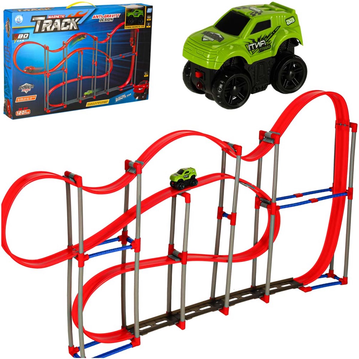 Magnetische anti-zwaartekracht autobaan 123cm XL 120st