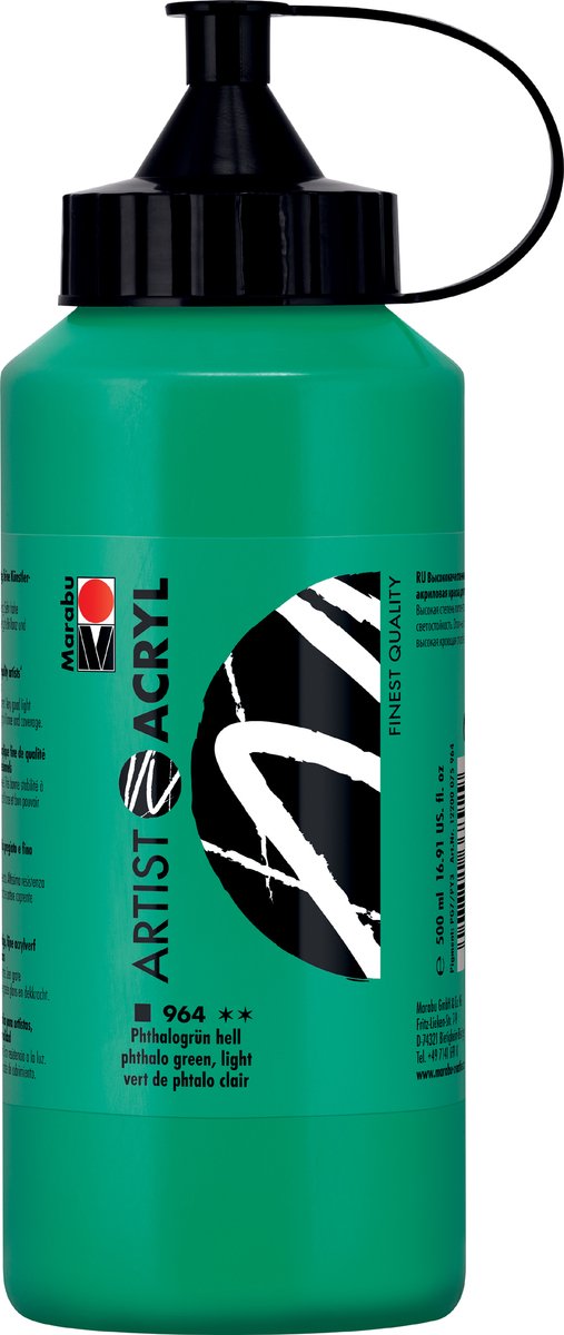 Marabu Artist Acryl verf, 500 ml, titanium wit